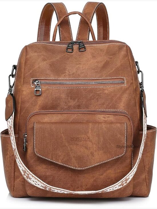 PU Leather Women\'s Fashion Backpack Purse Convertible Handbag Daypack main image 7